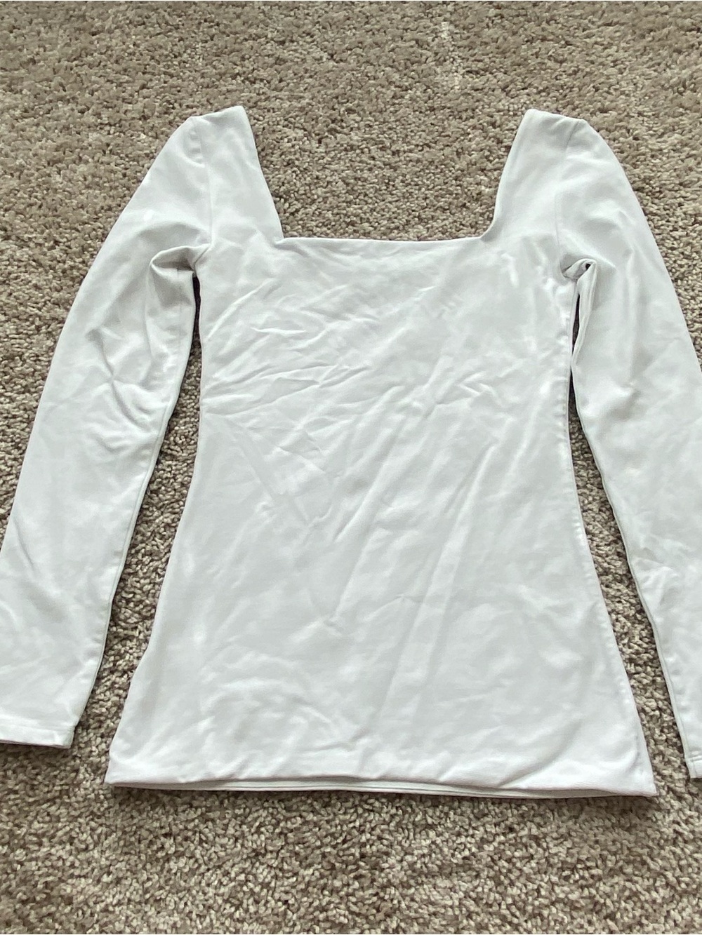 Aritzia Contour Squareneck Long Sleeve White Small Shirt Top - Picture 4 of 6